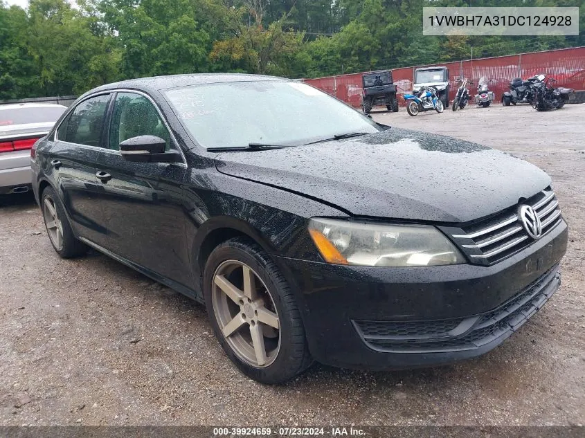 2013 Volkswagen Passat 2.5L Se VIN: 1VWBH7A31DC124928 Lot: 39924659