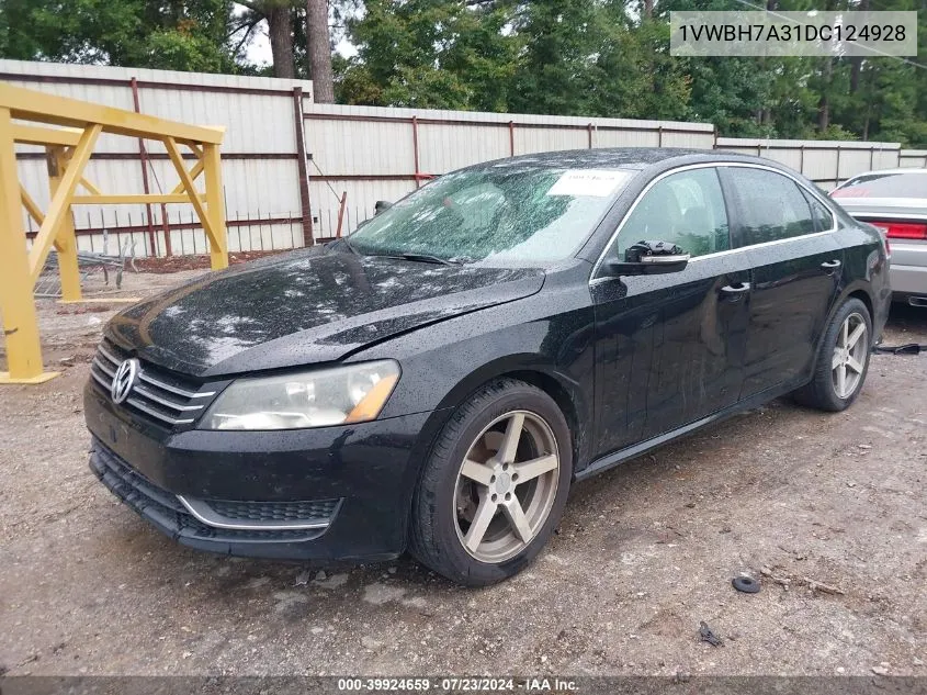 2013 Volkswagen Passat 2.5L Se VIN: 1VWBH7A31DC124928 Lot: 39924659