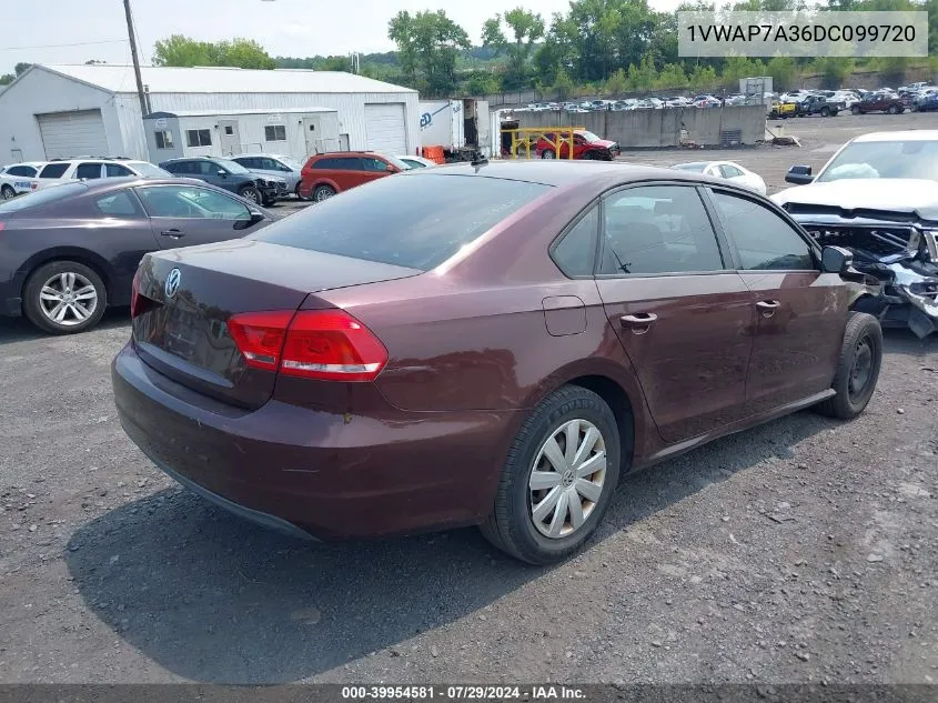 1VWAP7A36DC099720 2013 Volkswagen Passat 2.5L S