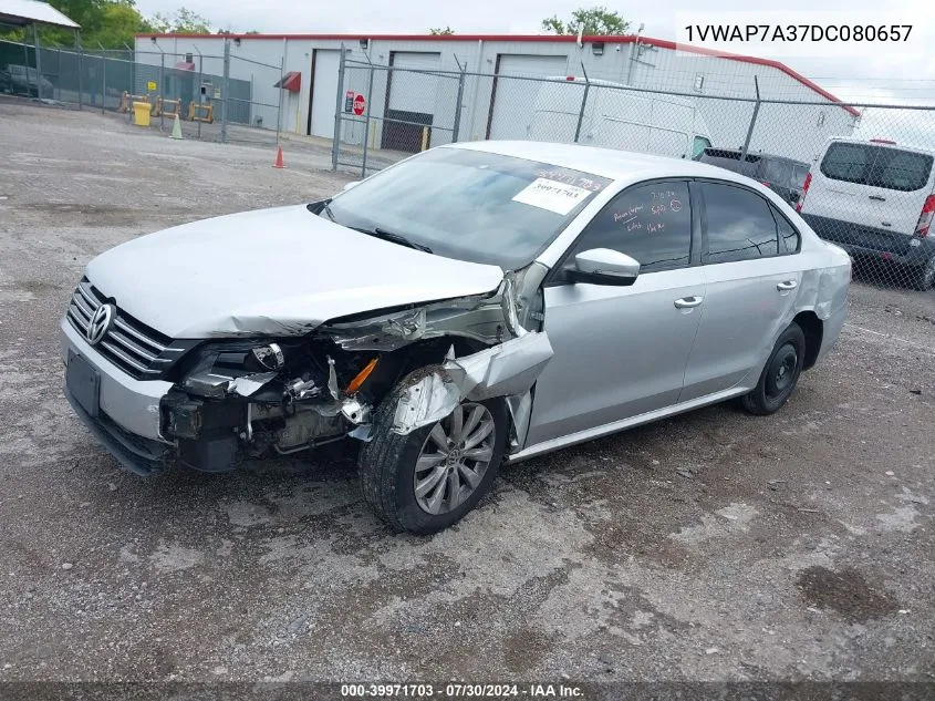 1VWAP7A37DC080657 2013 Volkswagen Passat 2.5L S