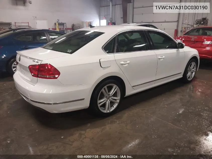 1VWCN7A31DC030190 2013 Volkswagen Passat 2.0L Tdi Sel Premium