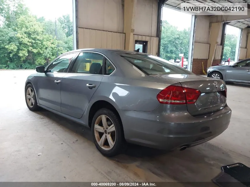 1VWBH7A32DC042190 2013 Volkswagen Passat 2.5L Se