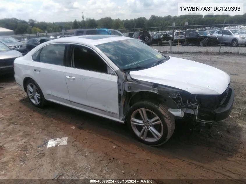 2013 Volkswagen Passat 2.0L Tdi Se VIN: 1VWBN7A31DC129393 Lot: 40079224