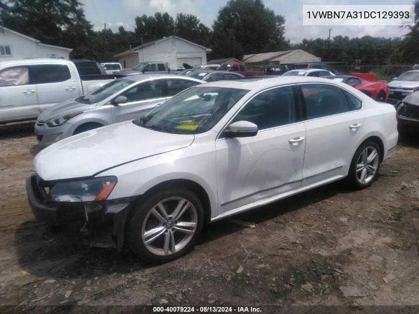 1VWBN7A31DC129393 2013 Volkswagen Passat 2.0L Tdi Se