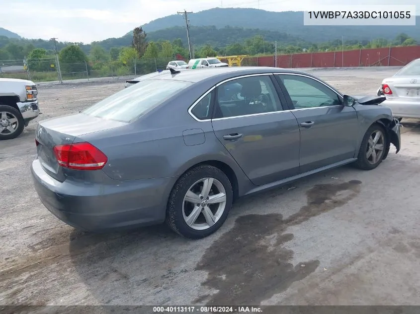 1VWBP7A33DC101055 2013 Volkswagen Passat 2.5L Se