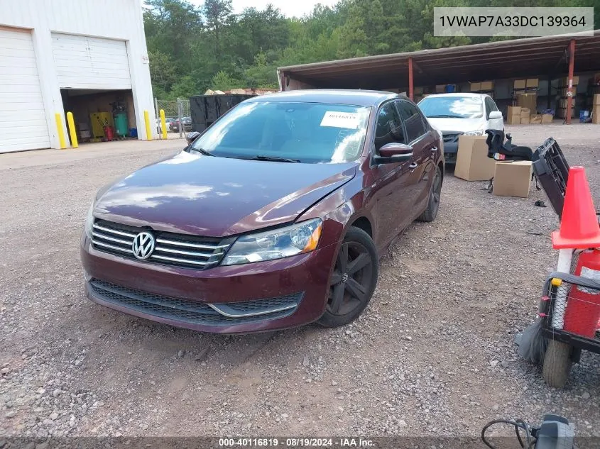 1VWAP7A33DC139364 2013 Volkswagen Passat 2.5L Wolfsburg Edition