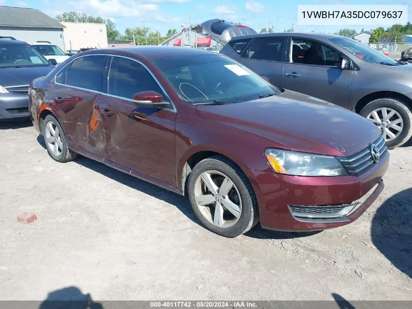 2013 Volkswagen Passat Se VIN: 1VWBH7A35DC079637 Lot: 40117742