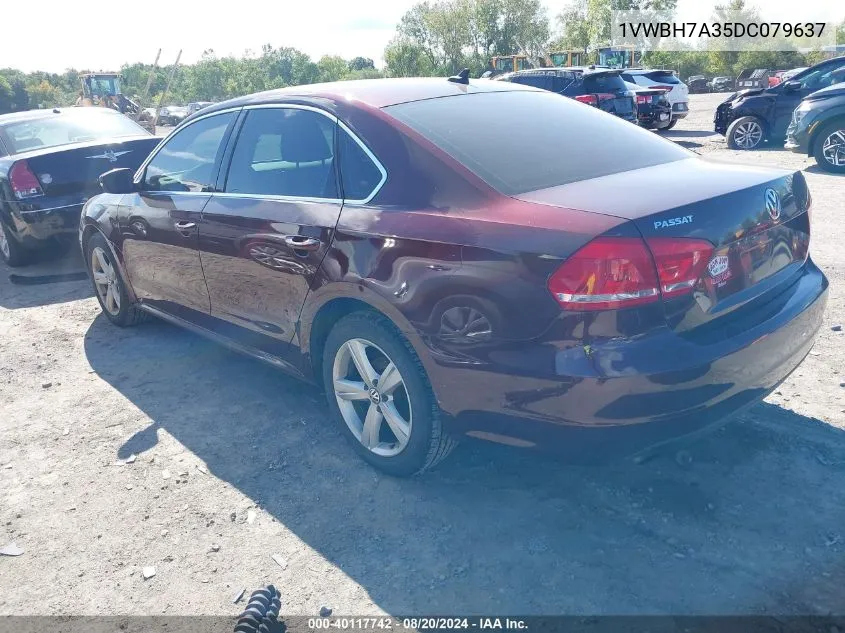 2013 Volkswagen Passat Se VIN: 1VWBH7A35DC079637 Lot: 40117742