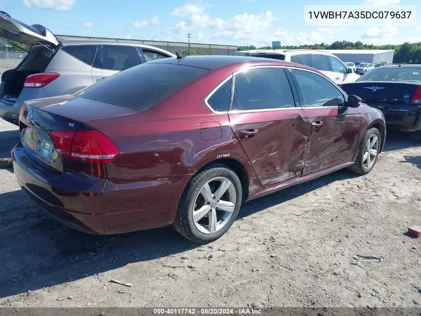 1VWBH7A35DC079637 2013 Volkswagen Passat Se