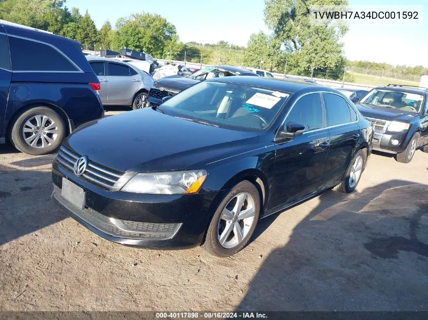 2013 Volkswagen Passat 2.5L Se VIN: 1VWBH7A34DC001592 Lot: 40117898