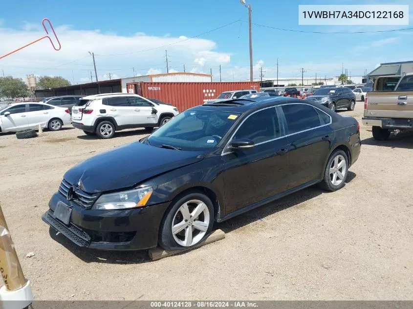 2013 Volkswagen Passat 2.5L Se VIN: 1VWBH7A34DC122168 Lot: 40124128