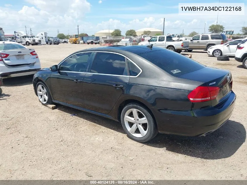 2013 Volkswagen Passat 2.5L Se VIN: 1VWBH7A34DC122168 Lot: 40124128