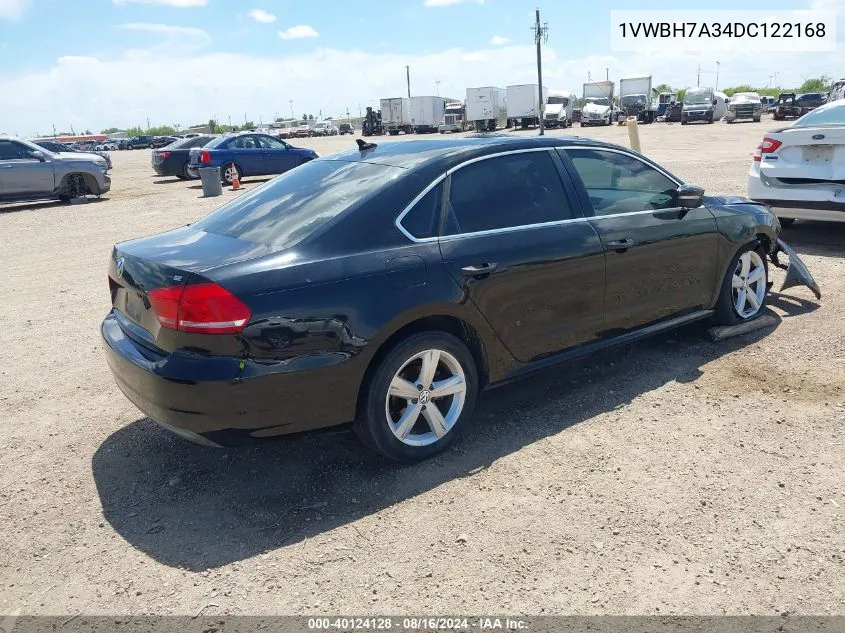 2013 Volkswagen Passat 2.5L Se VIN: 1VWBH7A34DC122168 Lot: 40124128