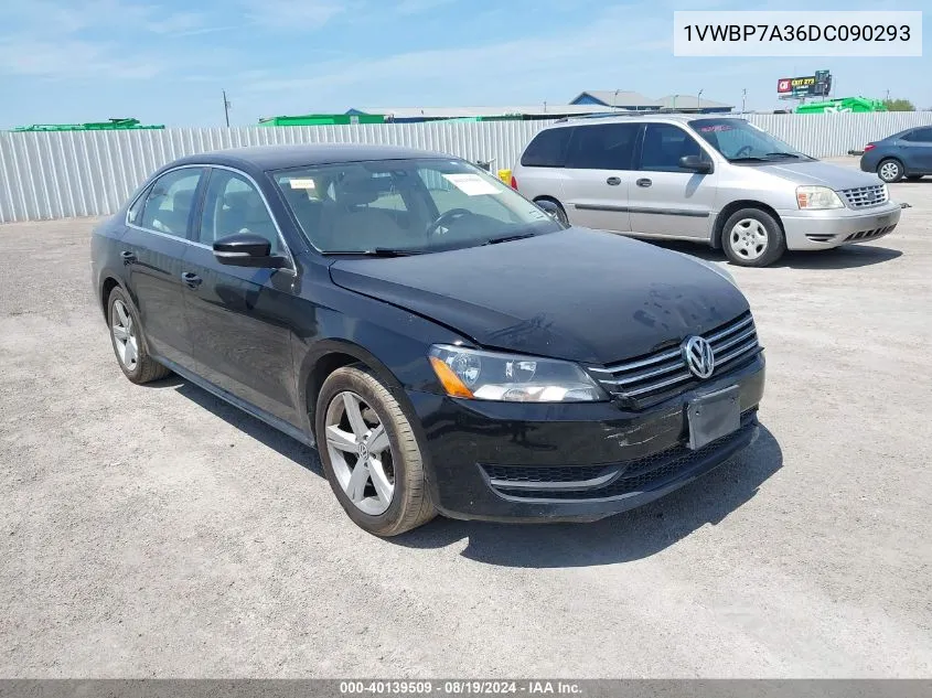 2013 Volkswagen Passat 2.5L Se VIN: 1VWBP7A36DC090293 Lot: 40139509