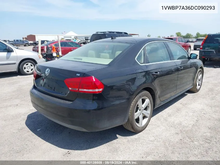 2013 Volkswagen Passat 2.5L Se VIN: 1VWBP7A36DC090293 Lot: 40139509