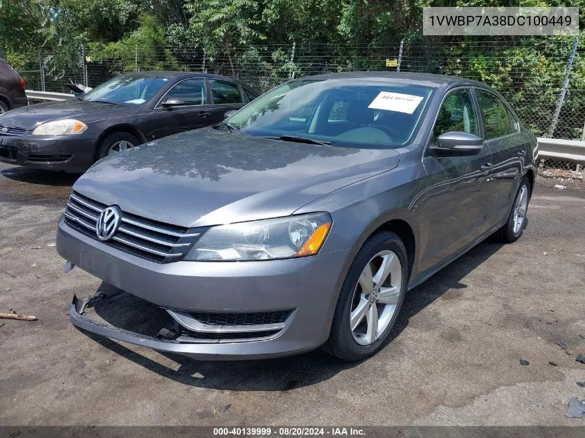 1VWBP7A38DC100449 2013 Volkswagen Passat 2.5L Se