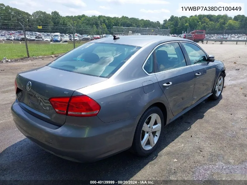 1VWBP7A38DC100449 2013 Volkswagen Passat 2.5L Se