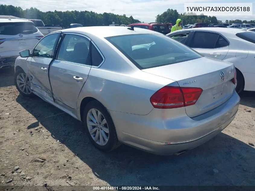 1VWCH7A3XDC095188 2013 Volkswagen Passat Sel