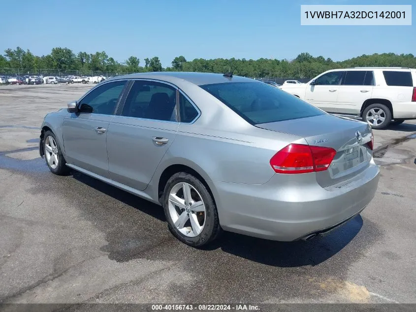 1VWBH7A32DC142001 2013 Volkswagen Passat 2.5L Se