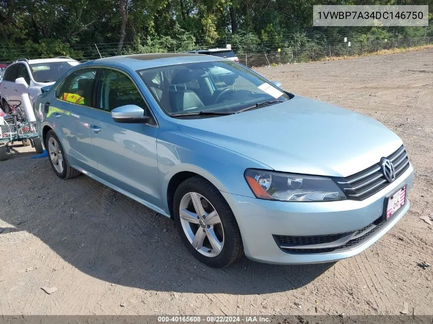 2013 Volkswagen Passat 2.5L Se VIN: 1VWBP7A34DC146750 Lot: 40165608