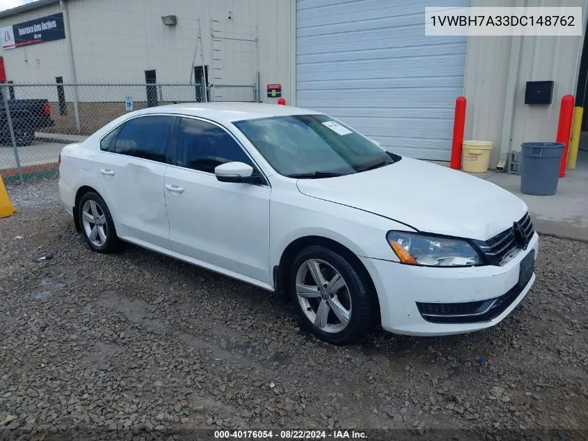 2013 Volkswagen Passat 2.5L Se VIN: 1VWBH7A33DC148762 Lot: 40176054