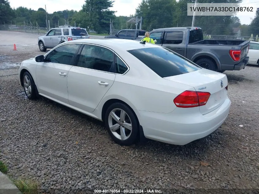 1VWBH7A33DC148762 2013 Volkswagen Passat 2.5L Se