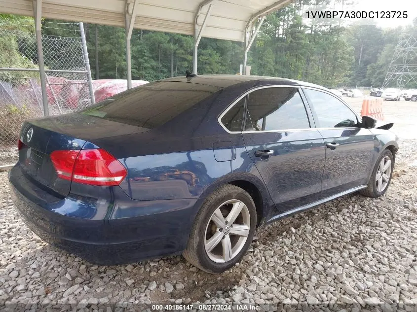 2013 Volkswagen Passat 2.5L Se VIN: 1VWBP7A30DC123725 Lot: 40186147