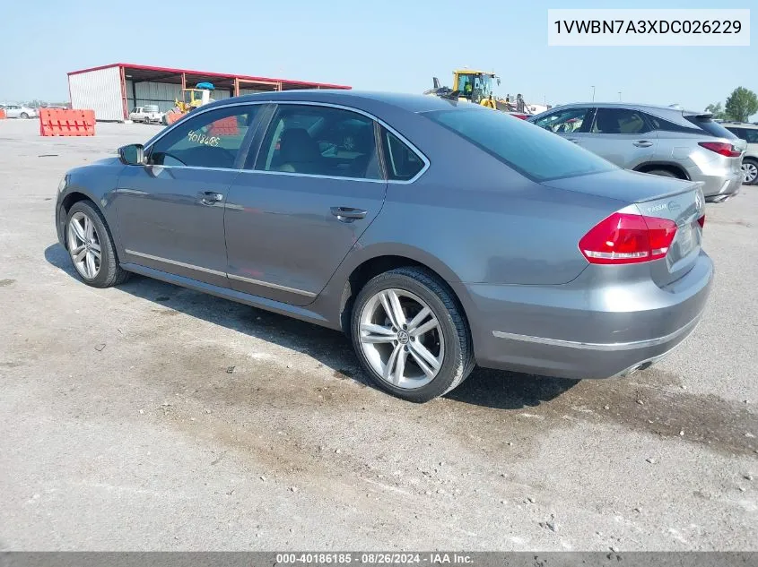 1VWBN7A3XDC026229 2013 Volkswagen Passat 2.0L Tdi Se