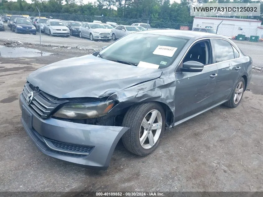 1VWBP7A31DC125032 2013 Volkswagen Passat 2.5L Se