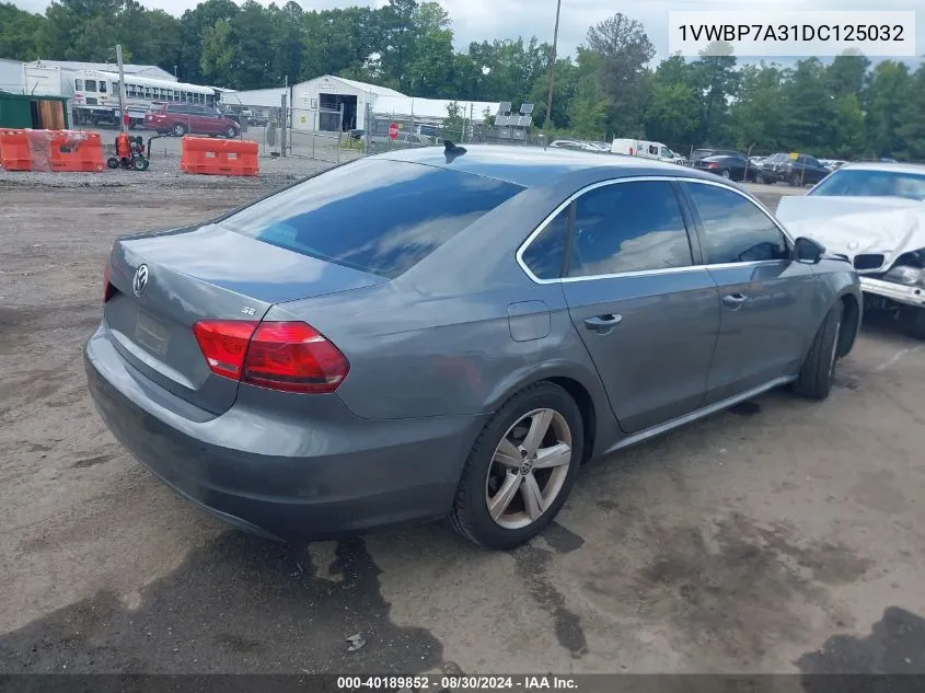 1VWBP7A31DC125032 2013 Volkswagen Passat 2.5L Se