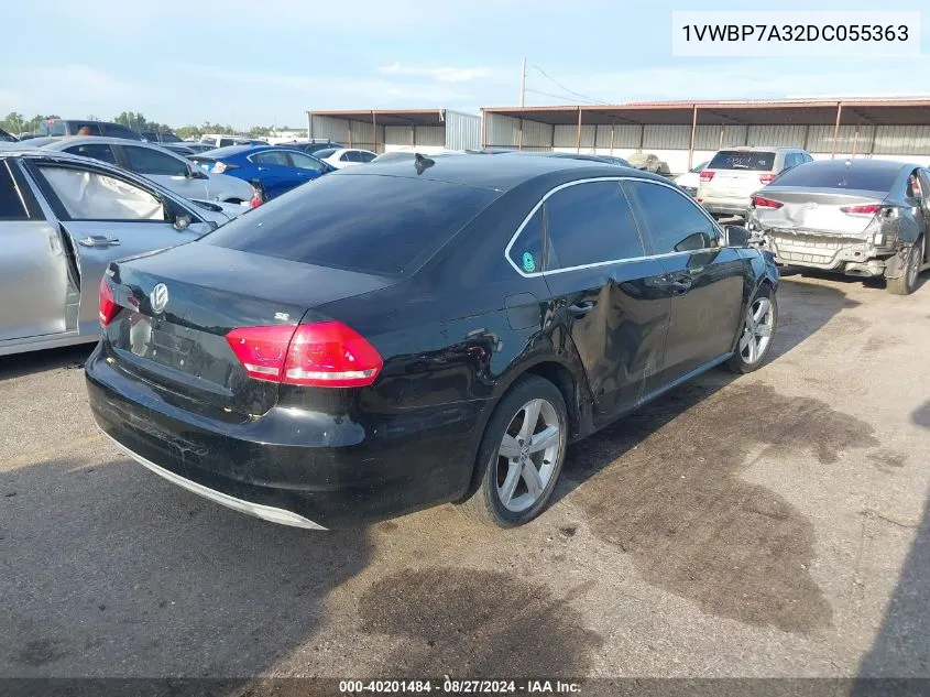 2013 Volkswagen Passat 2.5L Se VIN: 1VWBP7A32DC055363 Lot: 40201484