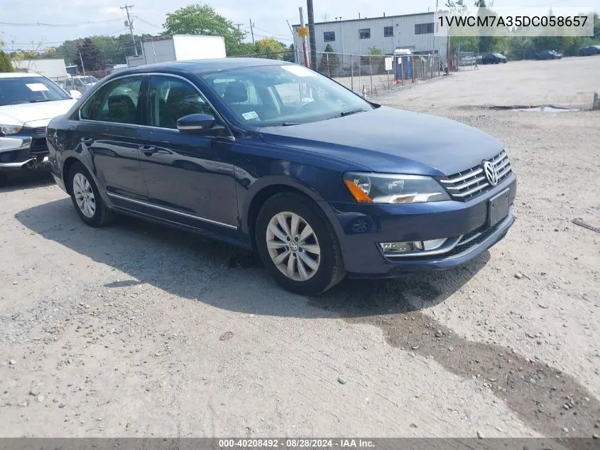 2013 Volkswagen Passat 3.6L V6 Sel Premium VIN: 1VWCM7A35DC058657 Lot: 40208492