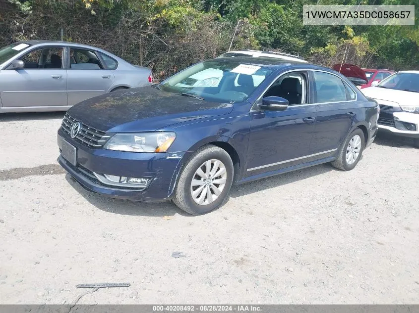 2013 Volkswagen Passat 3.6L V6 Sel Premium VIN: 1VWCM7A35DC058657 Lot: 40208492