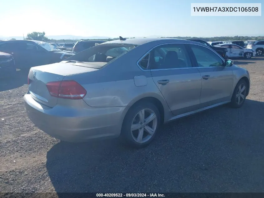 1VWBH7A3XDC106508 2013 Volkswagen Passat 2.5L Se