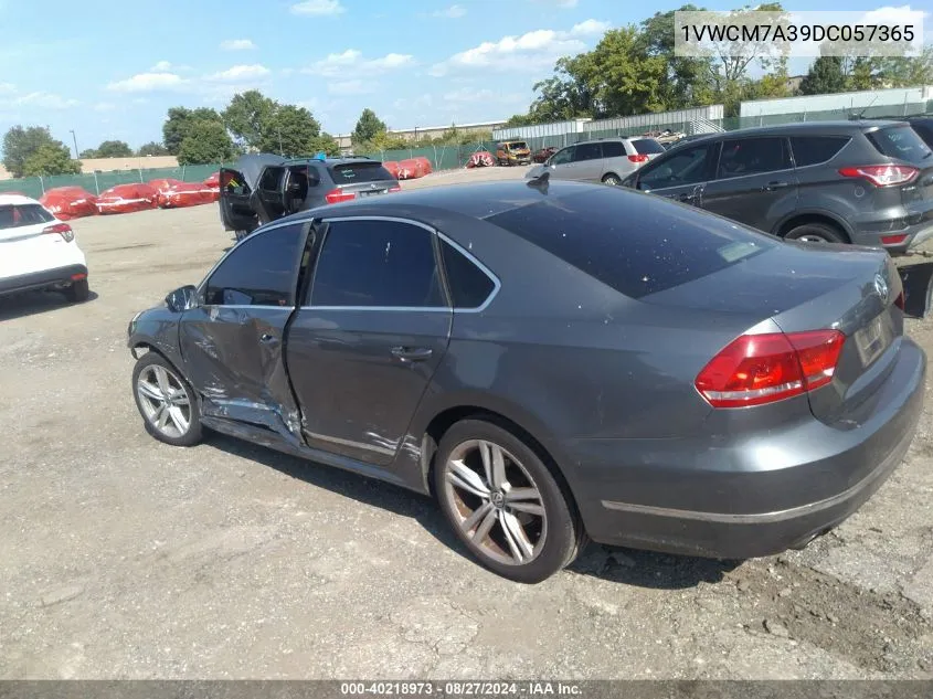 1VWCM7A39DC057365 2013 Volkswagen Passat 3.6L V6 Sel Premium