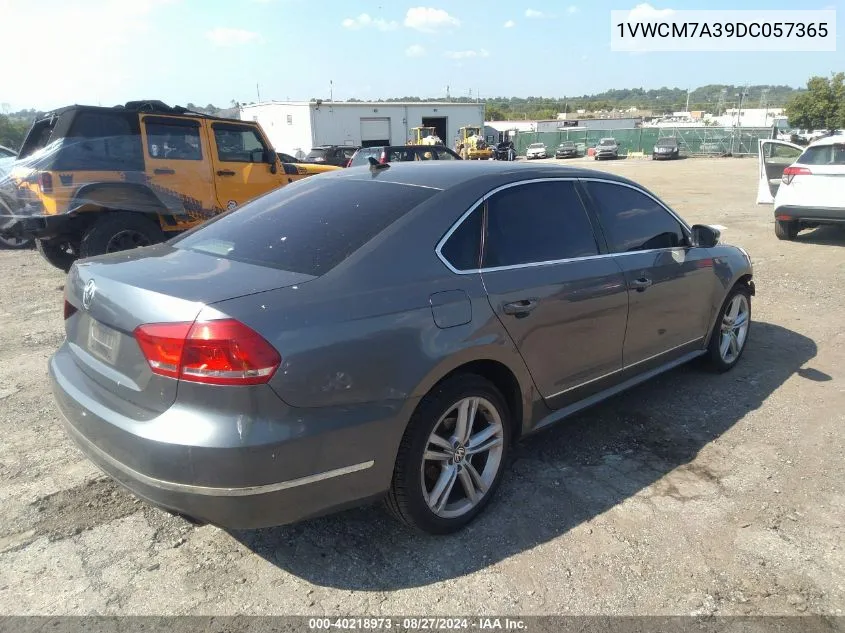 2013 Volkswagen Passat 3.6L V6 Sel Premium VIN: 1VWCM7A39DC057365 Lot: 40218973