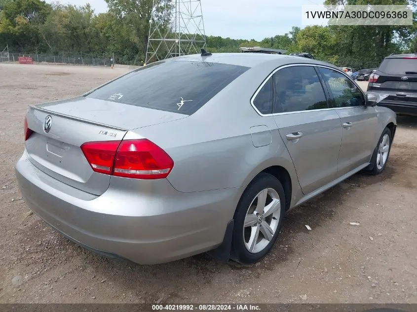 2013 Volkswagen Passat 2.0L Tdi Se VIN: 1VWBN7A30DC096368 Lot: 40219992