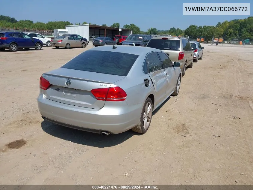 1VWBM7A37DC066772 2013 Volkswagen Passat 3.6L V6 Se