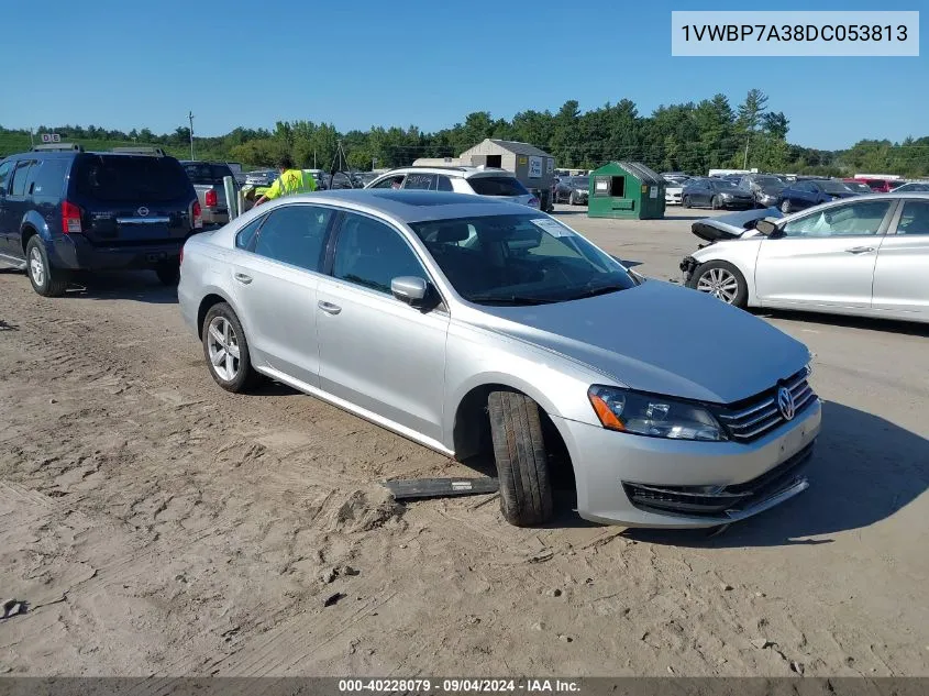 2013 Volkswagen Passat Se VIN: 1VWBP7A38DC053813 Lot: 40228079