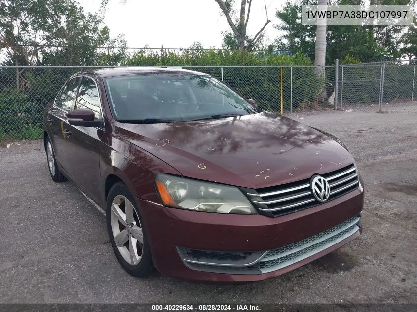 1VWBP7A38DC107997 2013 Volkswagen Passat 2.5L Se