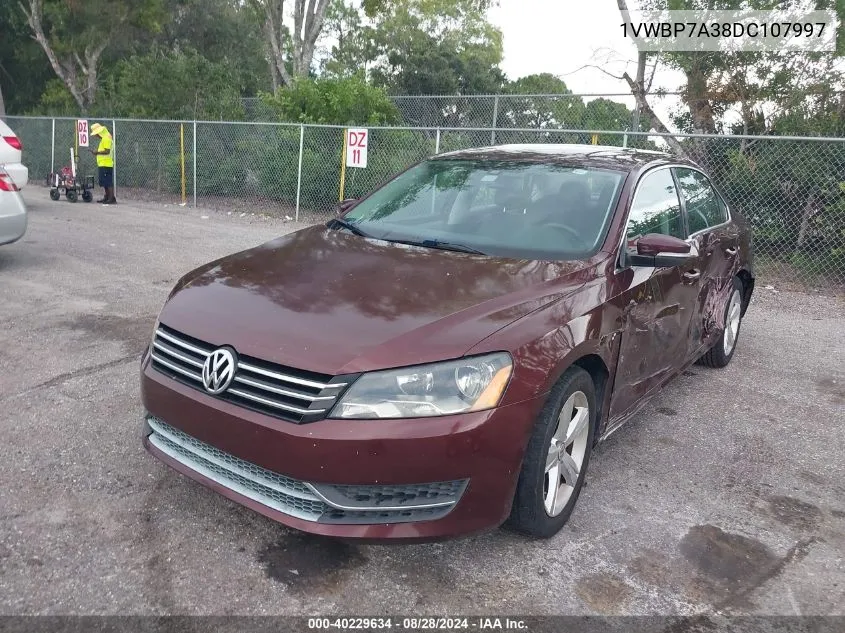 1VWBP7A38DC107997 2013 Volkswagen Passat 2.5L Se