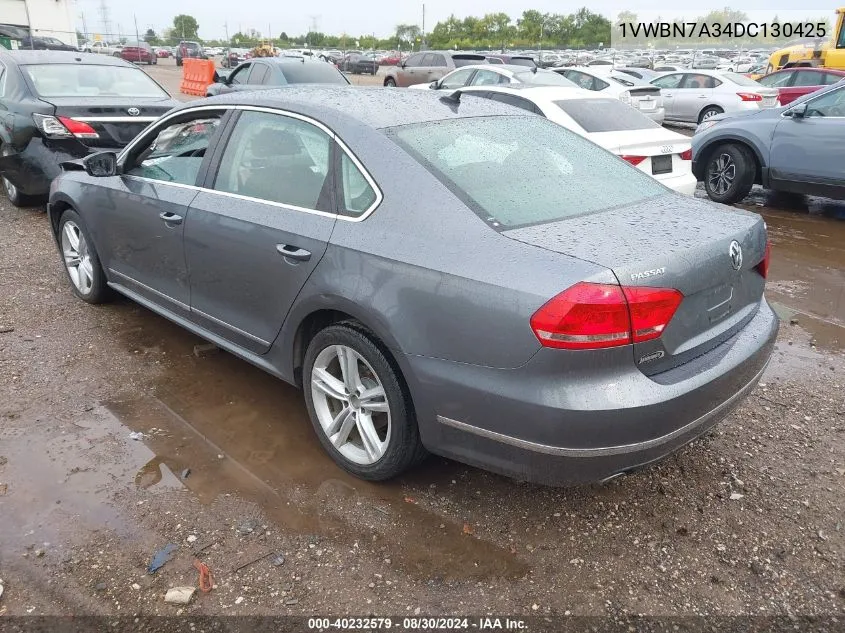 1VWBN7A34DC130425 2013 Volkswagen Passat 2.0L Tdi Se