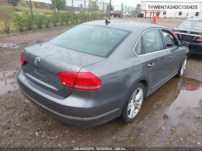 1VWBN7A34DC130425 2013 Volkswagen Passat 2.0L Tdi Se