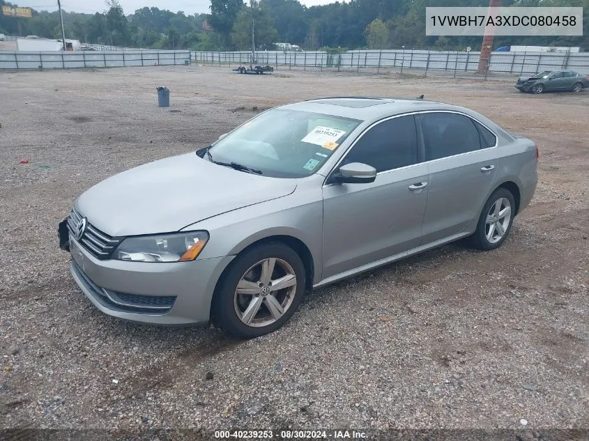 2013 Volkswagen Passat 2.5L Se VIN: 1VWBH7A3XDC080458 Lot: 40239253