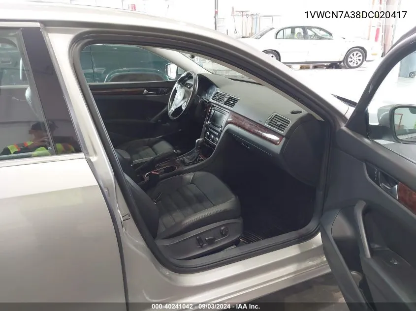 2013 Volkswagen Passat 2.0L Tdi Sel Premium VIN: 1VWCN7A38DC020417 Lot: 40241042