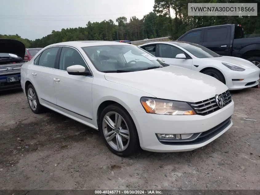 2013 Volkswagen Passat 2.0L Tdi Sel Premium VIN: 1VWCN7A30DC118566 Lot: 40245771