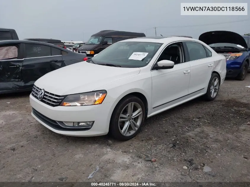 2013 Volkswagen Passat 2.0L Tdi Sel Premium VIN: 1VWCN7A30DC118566 Lot: 40245771