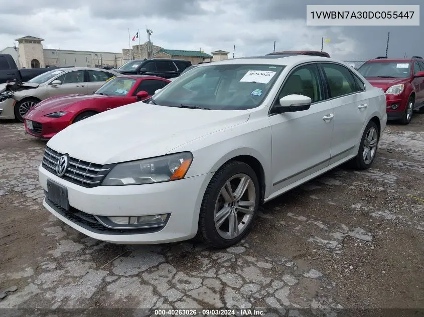 1VWBN7A30DC055447 2013 Volkswagen Passat 2.0L Tdi Se