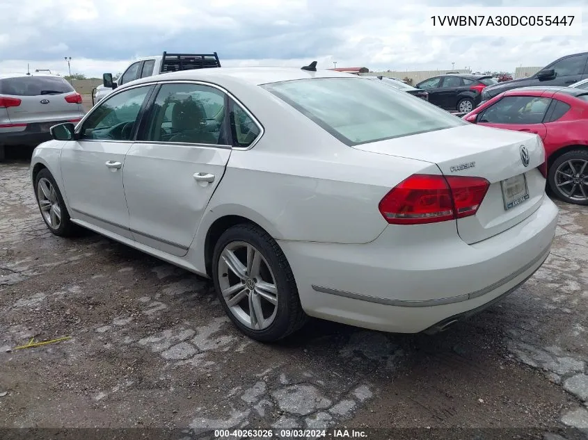 2013 Volkswagen Passat 2.0L Tdi Se VIN: 1VWBN7A30DC055447 Lot: 40263026