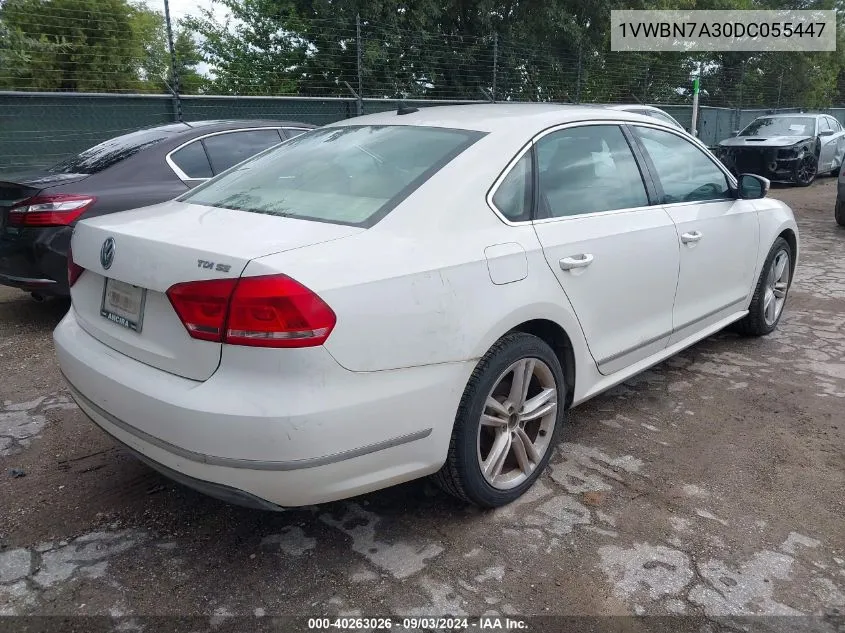 1VWBN7A30DC055447 2013 Volkswagen Passat 2.0L Tdi Se